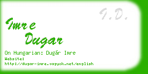 imre dugar business card